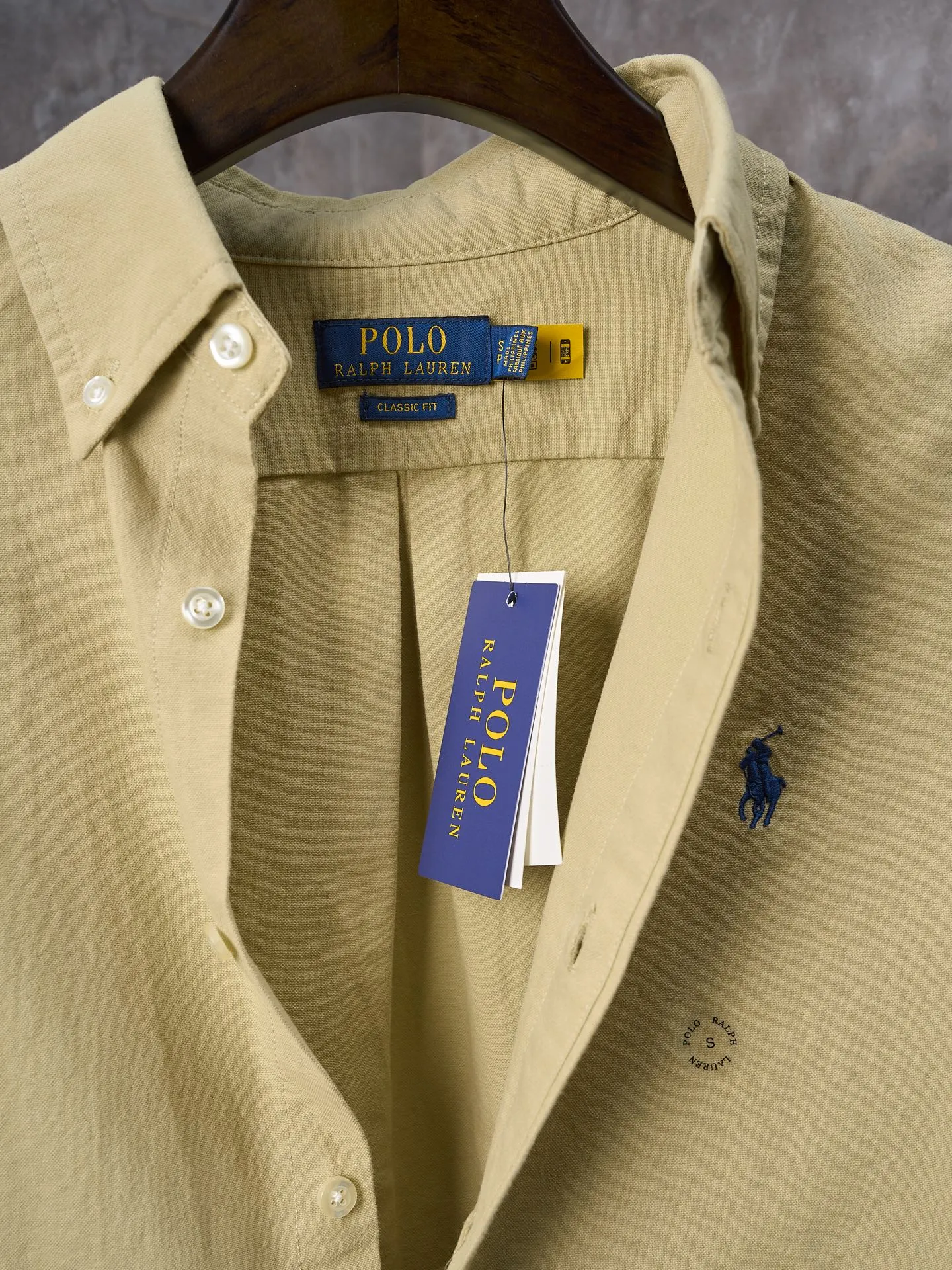 P340 Actual hanging auction】Ralph Lauren/Ralph Lauren couples must-have solid color pony embroidered cotton long-sleeved shirt [Ready stock] XS S M L XL